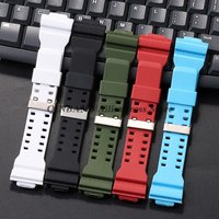 16mm Silicone Rubber Watch Strap Sport Bracelets for Casio for GD-100 G-8900 GA-120 Replacement Band Black Waterproof Watchbands