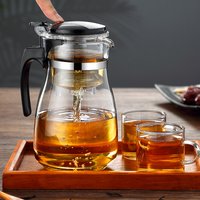 HMLOVE Heat Resistant Glass Teapot Puer Kettle Tea Infuser Chinese Kung Fu Teawear Set High Borosilicate Thickening Heatable Pot