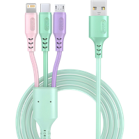 3 in1 Charging Cable Multi Usb Port Multiple Usb Charging Cord Type C Micro Charger Mobile Phone Wire For iPhone 14 13 12 Xiaomi
