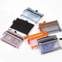 Mini Cute Double Zipper Coin Purses Women Girl Nylon Mesh Coin Bags Purses Keys Earphone Makeup Toiletry Visible Storage Bag