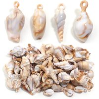 10-100pcs Natural Shell Acrylic Beads Ocean Light Brown Seashell Pendants For Jewelry Making DIY Bracelets Keychain Accessories