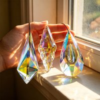 120mm Crystal Suncatcher Window Hanging AB Colored K9 Glass Faceted Prism Sun Lover Rainbow Display Maker Pendant Garden Decor
