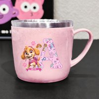 PAW Patrols Letter Water Cup for women 304 Stainless Steel Cups Handle Coffee Milk Mug Tea Drink Water Bottle Home pink Gift