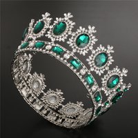 European Style Bride Crown Retro Round Baroque Full Crown Wedding Accessories