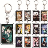My Hero Academia 6cm Acrylic Keychains Card Shape Anime Collectible Bag Pendant Car Key Accessory Fan Gift