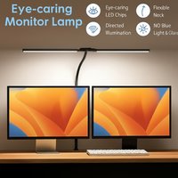 Lampa biurkowa LED z podwójną głowicą, ściemnialna, lampka do monitora PC, lampki stołowe USB, lampki do czytania, ochrona oczu, 3 tryby kolorów, do biura