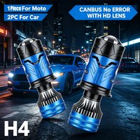300W H4 9003 HB2 LED Projector Lens Headlight LED Bulb CSP Chips 70000LM Motorbike Automotive Turbo Lamps High Beam Low Beam 12V