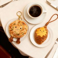 Cute Scallion Pancake Plush Keychain Doll, Soft and Adorable Roasted Sweet Potato Plush Toy, Bag Charm Gift for Friends