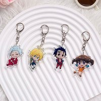 1/9PCS Anime The Seven Deadly Sins Acrylic Keychain Cartoon Bag Charms Accessories Cute Backpack Pendant Key Holder Friend Gifts