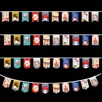 【F】Japanese Style Lucky Cat Hanging String Flag Sushi Restaurant Bunting Banners Izakaya House Birthday Party Wedding Decoration