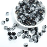 6/8/10mmBrushed cracked black and white beads, acrylic beads,DIY beads, decorative beads, jewelry. Black and white, holiday gift