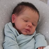 48CM Reborn Dolls Complete Finished Touch Soft Newborn Baby Marley Realistic Silicone Doll Handmade Rooted Hair Doll
