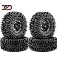 4Pcs 1.9 Beadlock Wheel Aluminum and 1.9 RC Crawler Tires for Traxxas TRX4 Axial SCX10 SCX10 II III Redcat Gen 8
