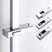 Universal Square Pipe Bathroom Shower Head Holder Adjustable Rotatable Shower Slide Bar Replacement Rack Riser Rail Bracket