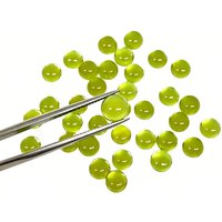 100% Real Natural Olivine Peridot Round Cabochon Half-Round Flat Back Gemstone Inlay Loose Gems Diy Material for Jewelry