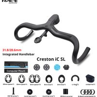 AliExpress ULLICYC RACE Creston IC SL Carbon Handlebar Internal Routing Road Bicycle HandleBar Di2 Matte Black Integrated Cockpit With mount,-6°