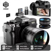 NBD S100F 8K Vlog Camera 64MP Digital Camera with Flip Screen 16X Digital Zoom AF Optical Viewfinder Compact Camera for YouTube