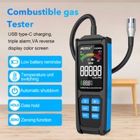 CGD05A Combustible Gas Detector LPG Meter VA Color Screen Gas Analyzer Charging PPM LEL Unit Triple Alarm Natural Gas Leak Meter
