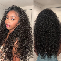 Jerry Curly Half Wig Human Hair 18 Inch Glueless Wigs Human Hair 200% Density 3 In 1 Half Wigs for Black Women Beginner Friendly