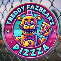 Freddy's Pizza Fantasy 2D Round Aluminum Sign - Vintage Metal Wall Art, HD Printed, Waterproof & Dustproof, Perfect for Home, Ga