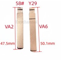10pcs VA6 Car Key Blank 58# KD Key Blade Y29 Car Key Blank VA2 Key Head for Renault Peugeot 307 Citroen C2 for KEYDIY Xhorse