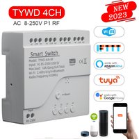 Wifi Wireless Switch Smart Module 4CH DC 12V 32V 24V 110V 220V Inching Self-lock RF433 NO NC COM 10A Relay Tuya APP Control