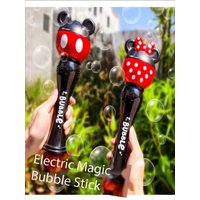 Mickey Cartoon New Bubble Machine Boys and Girl Magic Stick Toys New Mickey Mouse Minnie Electric Soap Bubbles Gift for Children
