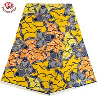 African Wax Fabric Yellow Base Rooster & Branch Print Cotton Cloth Traditional Ethnic Style for Clothing Home Decor FP6696