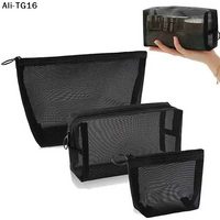 Transparente Kosmetiktaschen Klein und Groß Schwarze Make-up-Tasche Tragbare Reise-Toilettentasche Organizer Etui Lippenstift-Aufbewahrungsbeutel