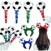 Kids Soccer Birthday Decoration Balloon Inflated headband foil balloon Football Hand Stick balloon Soccer Game Party Decorations