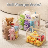 New PVC Doll Storage Basket Transparent Large-capacity Storage Bucket Space Saving with Handle Toys Storage Children's Toys