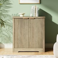 Buffet moderne en bois à rainures – Étagères et portes réglables – Grand espace de rangement – Commode polyvalente pour salle à manger, cuisine, salon, couloir ou entrée.