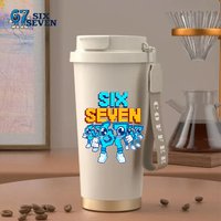 Steal A Brainrot Stainless Steel Water Bottle Funny 67 Six Seven Vacuum Flask Cartoon Portable Large Capacity Milk Coffee Cups