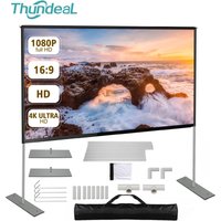 120 inch Portable Projector Screen with Stand 120inch Movie Video Projection Screen Fabric 120 inch 2K 4K 3D HD Outdoor Curtain