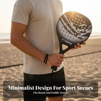 Carbon Fiber Beach Paddle Racket Shock Absorption Control Carbon Beach Paddle Racket Professional Padel Paddle High Bounce
