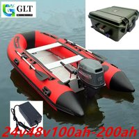 Waterproof 24V 48V 100Ah 150Ah 200Ah Lifepo4 battery BMS inside for trolling motor boat RV +Charger 100K+