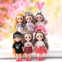 1/12 16cm BJD Doll DIY Movable 13 Joints Fashion Cute Princess Figure Girl Gift Child Toys for Kids with Clothes and Shoes