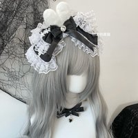 Japanese Original Lace Subculture Y2k Rabbit Bow Lace Heavy Industry Old-fashioned Lolita Hair Accessory Headband