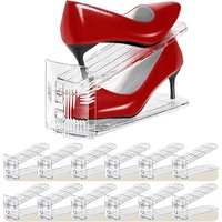 3 Levels Adjustable Shoe Slots Organizer Space Savers 50% Double Layer Shoe Stacker Organizer for Closet High Heels Sneakers