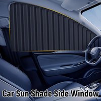 2/4Pcs Car Side Window Sun Shade Curtains For Front & Rear Glass, Pure Cloth UV Protection Foldable Privacy Sunshade Cover