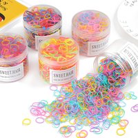 500Pcs Colorful Disposable Hair Bands Scrunchie Girls Elastic Rubber Band Ponytail Holder Hair Accessories Hair Ties