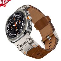 Luxury Leather Band for Samsung Galaxy Watch Ultra 2025 2024 47mm Business Strap for Galaxy Watch Ultra Adjustable Men Wristband