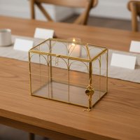 Wedding Card Box Nordic Design Transparent Card Box Event Decor Decorative Gold Frame for Brides