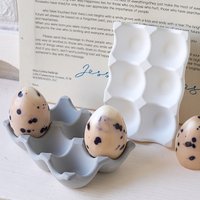 6-Compartment Egg Storage Tray Silicone Mold DIY Handmade Concrete plaster Casting Egg Rack Jewelry Display Plate Mold Home Deco