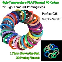 40 Colors 3D Pen Filament 1.75mm PLA Each Color 33 Feet 10m Glow-in-the-Dark 3D Filament Perfect Child Gift & Teaching-Specific
