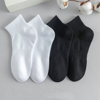 5 Pairs/lot Soft Cotton Men's Socks Spring Autumn Black White Absorption Women's Boat Socks Anti-Odor Breathable Sports Socks