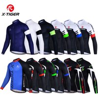 X-TIGER Cycling Jersey Men Long Sleeve MTB Bicycle Cycling Clothing Mountain Bike Sportswear Breathable MTB Shirts Basic Series