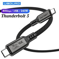Thunderbolt 5 Certified Chip Cable 80Gbps usb c thunderbolt Full-Featured Cable 120Gbps Single-Way Type C 240W for eGPU SSD Hub