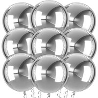 1/2/5pcs Silver 32inch 4D Foil Balloon Round Shape Mirror Side Surface Reusable Balloon for Wedding Birthday Party Suppiles Gift