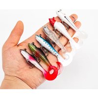 6PCS Soft Silicone Fishing Lures Wobblers Artificial Swimbaits Sea Bass Pike Carp Spoon Bait Fishing Tackle